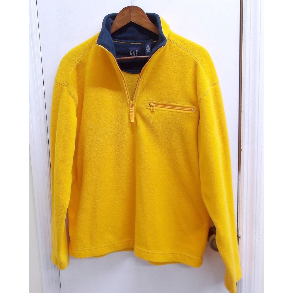 GAP Fleece Quarter Zip Pullover Sweatshirt Golden Yellow Women Size M / #2653